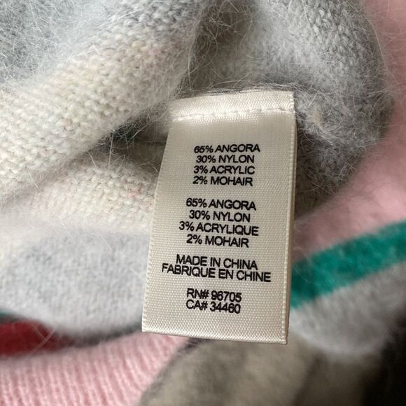 Rebecca Taylor Stripe Crop Puff Sleeve Sweater S - Picture 7 of 12